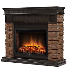 Портал Firelight Bricks Wood 25 камень коричневый, шпон темный дуб