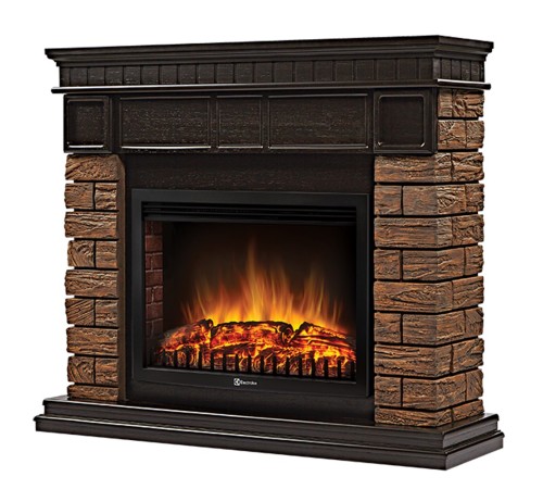 Портал Firelight Bricks Wood 25 камень коричневый, шпон темный дуб Портал Firelight Bricks Wood 25 камень коричневый, шпон темный дуб