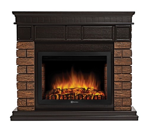 Портал Firelight Bricks Wood 25 камень коричневый, шпон темный дуб Портал Firelight Bricks Wood 25 камень коричневый, шпон темный дуб