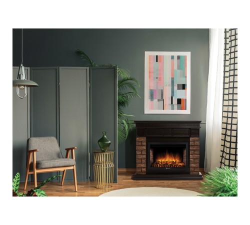 Портал Firelight Bricks Wood 25 камень коричневый, шпон темный дуб Портал Firelight Bricks Wood 25 камень коричневый, шпон темный дуб