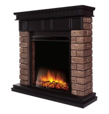 Портал Firelight Bricks Wood Classic камень темный, шпон венге
