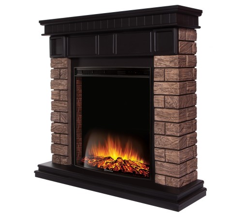 Портал Firelight Bricks Wood Classic камень темный, шпон венге Портал Firelight Bricks Wood Classic камень темный, шпон венге