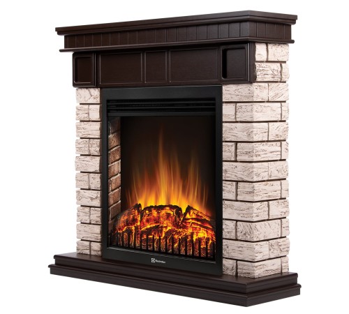Портал Firelight Bricks Wood Classic камень коричневый, шпон темный дуб Портал Firelight Bricks Wood Classic камень коричневый, шпон темный дуб