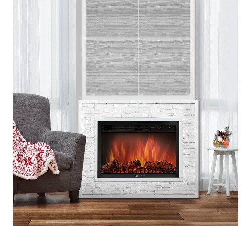 Каминокомплект:Очаг Electrolux EFP/P-3320RLS, портал Loft 30 камень белый, белая эмаль Каминокомплект:Очаг Electrolux EFP/P-3320RLS, портал Loft 30 камень белый, белая эмаль