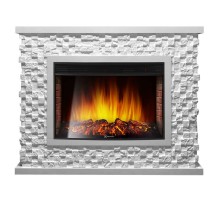 Каминокомплект: Очаг Electrolux EFP/P-3320RLS с порталом Quadro 30 камень песчаник античный бел