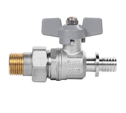 Кран шаровый с аксиальным соединением НГ 16×1/2quot; Кран шаровый с аксиальным соединением НГ 16×1/2quot;