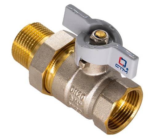 Кран CTM шар. 1quot; с накид. гайкой бабочка СТАНДАРТ CWAFM001