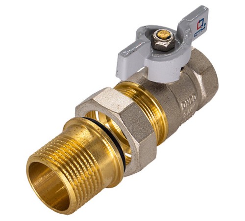 Кран CTM шар. 1quot; с накид. гайкой бабочка СТАНДАРТ CWAFM001