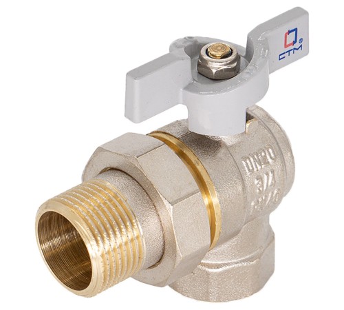 Кран шаровой СTM СТАНДАРТ для воды 1/2quot; с накид. гайкой угловой бабочка Кран шаровой СTM СТАНДАРТ для воды 1/2quot; с накид. гайкой угловой бабочка