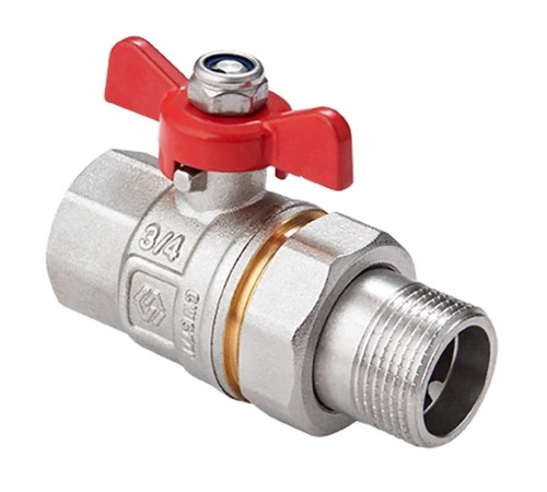 Кран шаровой латунный MVI DN20 PN40 вн-американка, бабочка Кран шаровой латунный MVI DN20 PN40 вн-американка, бабочка