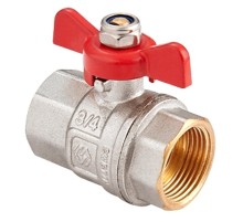 Кран шаровой латунный MVI DN15 PN40 вн-вн, бабочка