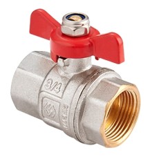 Кран шаровой латунный MVI DN15 PN40 вн-вн, бабочка