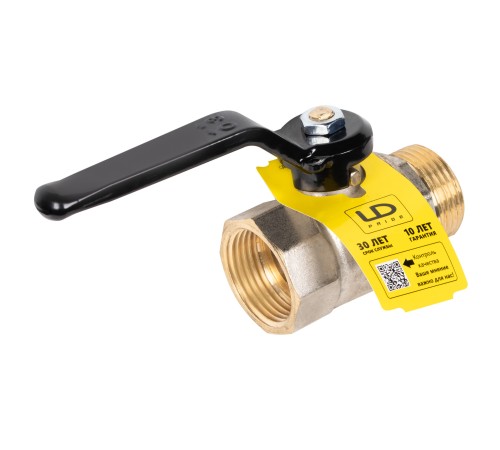 Кран шаровой латунный LD Pride 47.25.B-Н.Р Ду 25 Ру 40 вн-нр, (рычаг)