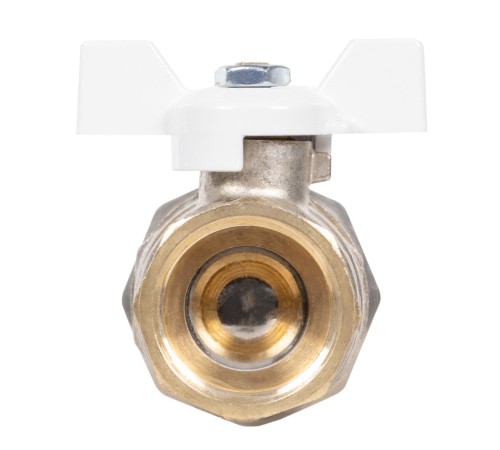 Кран шаровой латунный LD Pride 47.25.В-ГШ.Б (White) Ду 25 Ру 40 вн-американка, (бабочка)