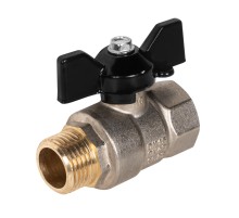 Кран шаровой латунный LD Pride 47.15.B-Н.Б Ду 15 Ру 40 вн-нр, (бабочка с биркой)