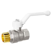 Кран шаровой латунный LD Pride 47.40.В-Н.Р Ду 40 Ру 25 white (рычаг с бир.)