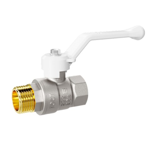 Кран шаровой латунный LD Pride 47.50.В-Н.Р Ду 50 Ру 25 white (рычаг с бир.)