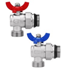 Кран шаровой VARMEGA, НР 1quot;x1quot;, с разъемным соединением, для коллектор. групп, комплект_2 шт