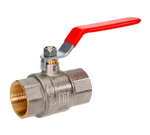 Кран шаровой латунный РИДАН BVR-R DN32 PN40 с внутренней резьбой, п/п, ручка