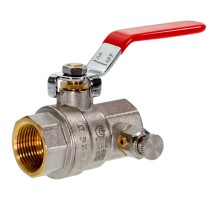 Кран шаровой латунный РИДАН BVR-DR DN15 PN40 с внутренней резьбой и спускным элементом