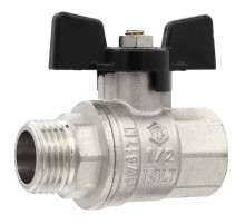 Кран VIEIR шаровый 3/4quot; ВВ, бабочка, никель, черный (96/12) VP220-02