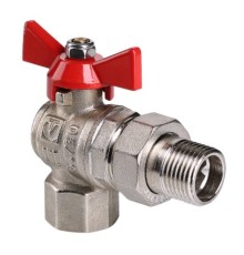 Кран шар. Valtec VT.228.N.04 BASE ВН 1/2quot; с американкой бабочка угловой