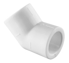 Угольник TEBO бел. PP-R 45 град. 75 (2/18), арт. 030030208