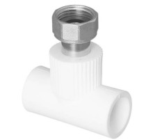 Тройник TEBO бел. PP-R с накидной гайкой 32х1 1/4quot; (мет. штуцер) (6/30), арт. 030040709