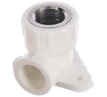 Угольник РОСТерм PPR комбинированная D20х1/2 ВР с креплением