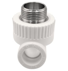 Тройник THERMOLIGHT комбинированный PP-R НР 20х3/4х20 белый (10/120)
