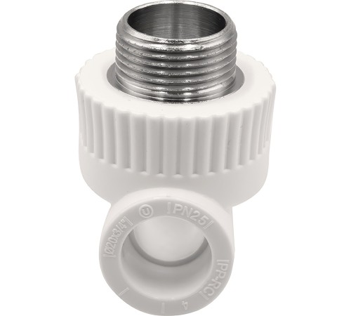 Тройник THERMOLIGHT комбинированный PP-R НР 20х3/4х20 белый (10/120)
