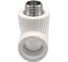Тройник THERMOLIGHT комбинированный PP-R НР 25х1/2х25 белый (5/105)