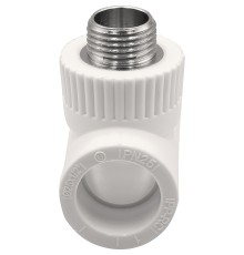 Тройник THERMOLIGHT комбинированный PP-R НР 25х1/2х25 белый (5/105)