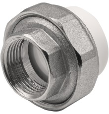 Муфта THERMOLIGHT комбинированная разъемная PP-R ВР 25х3/4quot; белый (10/170)