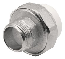 Муфта THERMOLIGHT комбинированная разъемная PP-R НР 25х3/4quot; белый (10/160) Муфта THERMOLIGHT комбинированная разъемная PP-R НР 25х3/4quot; белый (10/160)
