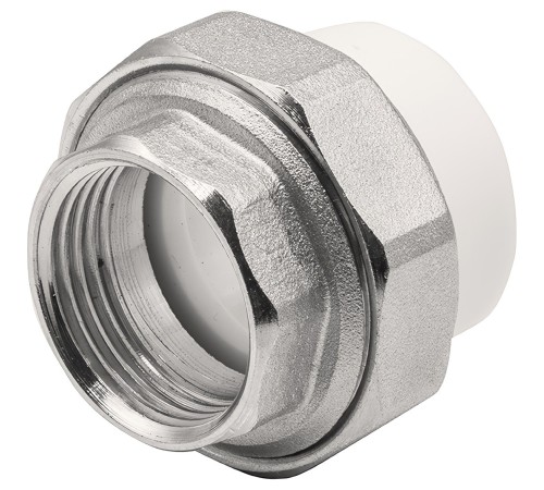 Муфта THERMOLIGHT комбинированная разъемная PP-R ВР 32х1 1/4quot; белый (5/120) Муфта THERMOLIGHT комбинированная разъемная PP-R ВР 32х1 1/4quot; белый (5/120)
