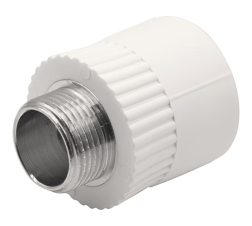 Муфта THERMOLIGHT комбинированная PP-R НР 32х3/4quot; белый (10/130) Муфта THERMOLIGHT комбинированная PP-R НР 32х3/4quot; белый (10/130)