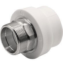 Муфта THERMOLIGHT комбинированная PP-R НР 50х1 1/2quot; под ключ белый (3/33) Муфта THERMOLIGHT комбинированная PP-R НР 50х1 1/2quot; под ключ белый (3/33)