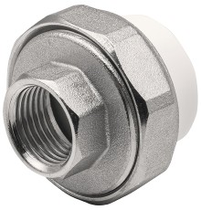 Муфта THERMOLIGHT комбинированная разъемная PP-R ВР 25х1/2quot; белый (10/160)