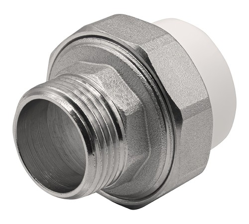 Муфта THERMOLIGHT комбинированная разъемная PP-R НР 32х1quot; белый (5/100) Муфта THERMOLIGHT комбинированная разъемная PP-R НР 32х1quot; белый (5/100)