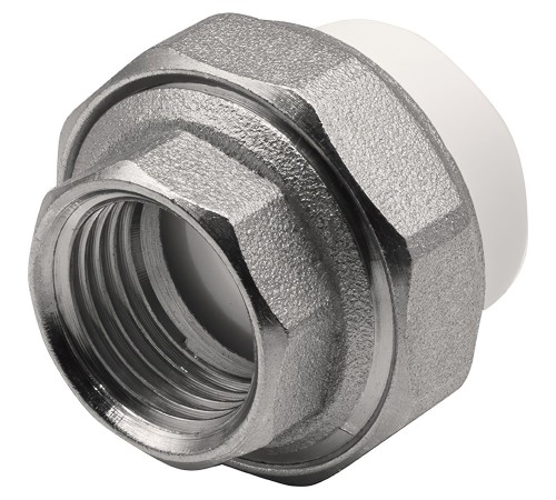 Муфта THERMOLIGHT комбинированная разъемная PP-R ВР 20х1/2quot; белый (10/300)