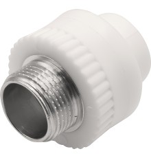 Муфта THERMOLIGHT комбинированная PP-R НР 20х3/4quot; белый (20/160) Муфта THERMOLIGHT комбинированная PP-R НР 20х3/4quot; белый (20/160)