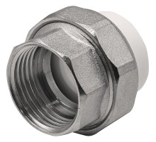 Муфта THERMOLIGHT комбинированная разъемная PP-R ВР 25х1quot; белый (10/170)