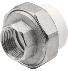 Муфта THERMOLIGHT комбинированная разъемная PP-R ВР 32х3/4quot; белый (5/100)