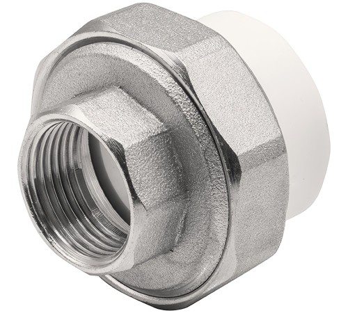 Муфта THERMOLIGHT комбинированная разъемная PP-R ВР 32х3/4quot; белый (5/100) Муфта THERMOLIGHT комбинированная разъемная PP-R ВР 32х3/4quot; белый (5/100)