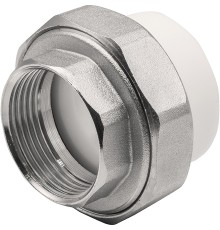 Муфта THERMOLIGHT комбинированная разъемная PP-R ВР 50х1 1/2quot; белый (4/36)