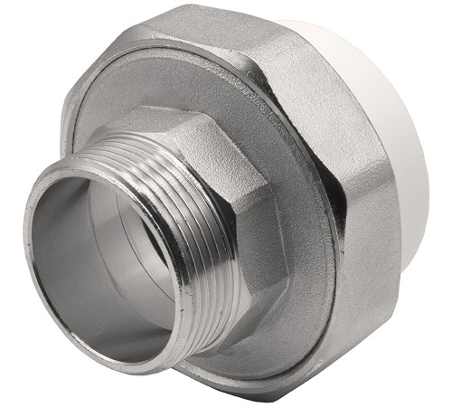 Муфта THERMOLIGHT комбинированная разъемная PP-R НР 50х1 1/2quot; белый (4/36) Муфта THERMOLIGHT комбинированная разъемная PP-R НР 50х1 1/2quot; белый (4/36)