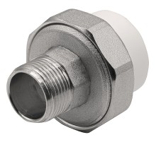 Муфта THERMOLIGHT комбинированная разъемная PP-R НР 32х3/4quot; белый (5/120) Муфта THERMOLIGHT комбинированная разъемная PP-R НР 32х3/4quot; белый (5/120)