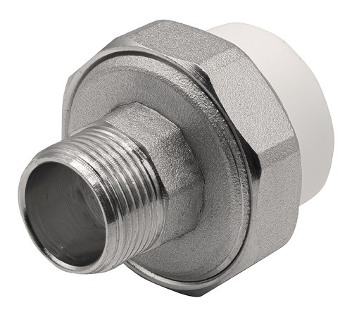 Муфта THERMOLIGHT комбинированная разъемная PP-R НР 32х3/4quot; белый (5/120) Муфта THERMOLIGHT комбинированная разъемная PP-R НР 32х3/4quot; белый (5/120)