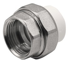 Муфта THERMOLIGHT комбинированная разъемная PP-R ВР 20х3/4quot; белый (10/290) Муфта THERMOLIGHT комбинированная разъемная PP-R ВР 20х3/4quot; белый (10/290)